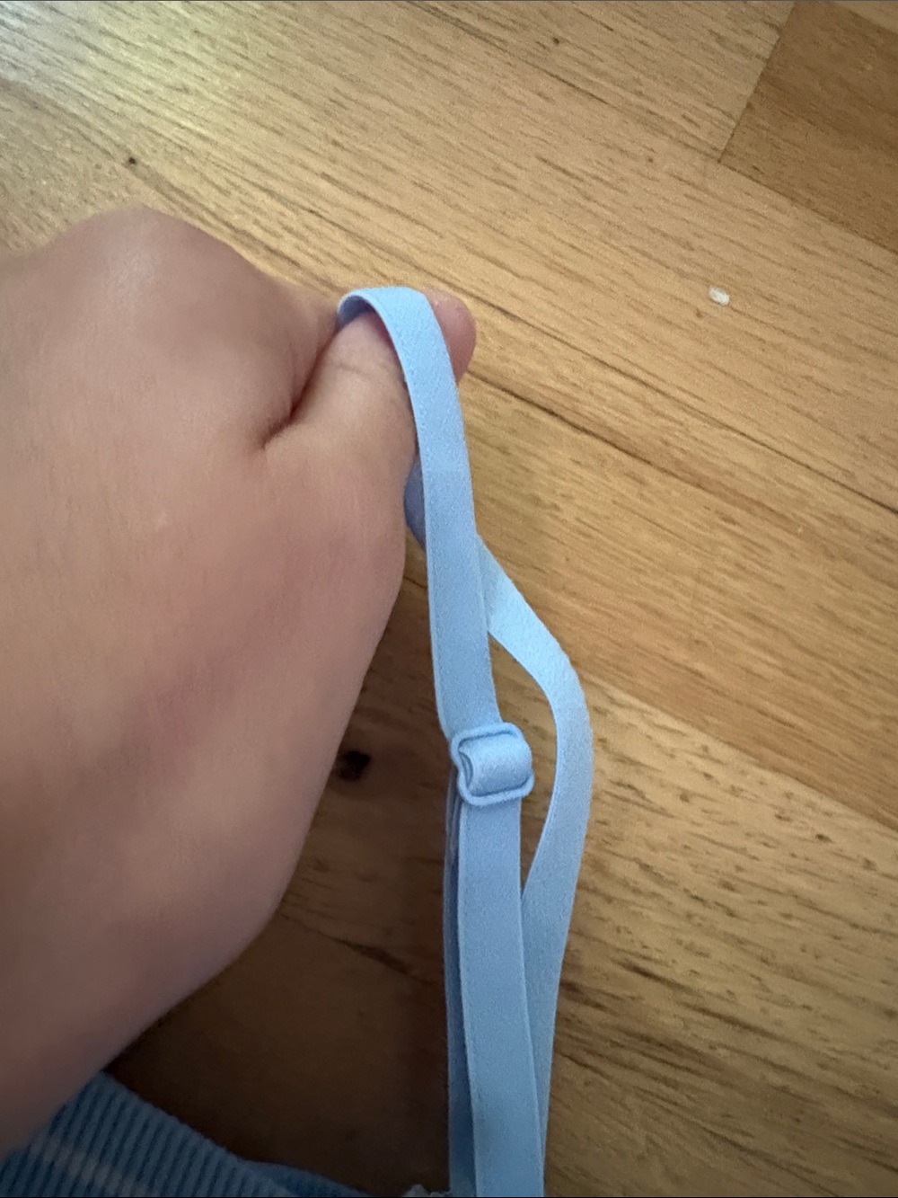 Light Blue Striped Ribbed Tank Top - Picture 4 of 4